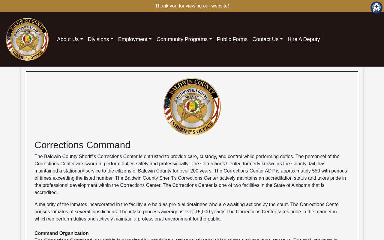 Baldwin County Sheriff's Corrections page for arrest and booking records